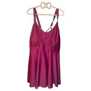 Bloomchic maroon swim tank top size 22-24 NWOT